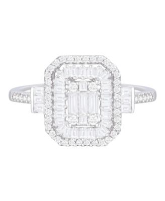 Diamond Baguette & Round Ring (1/2 ct. t.w.) in 14K White Gold (also in 14K Yellow Gold)
