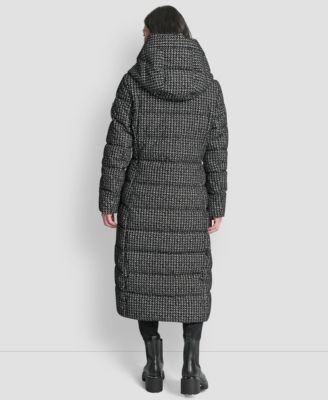 Women's Bibbed Shawl Collar Hooded Puffer Coat