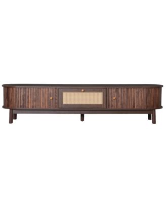 Modern Storage Cabinet Farmhouse TV Stand with Rattan Drawer