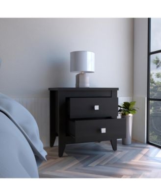 Storage Cabinet NightStand End Table with Two Shelves