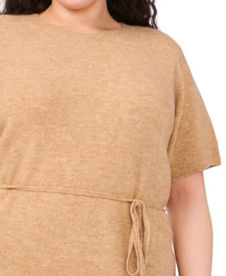 Plus Size Short Sleeve Knit Sweater Dress