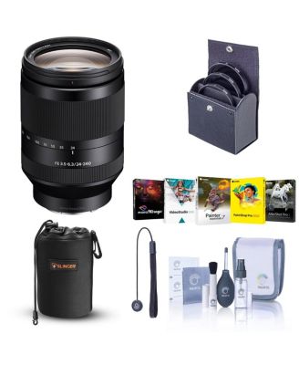 FE 24-240mm f/3.5-6.3 OSS Lens for Sony E, Bundle with ProOptic 72mm UV Filter, Lens Pouch, Cleaning Kit, Cap Tether, PC Software Kit