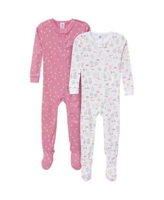 Toddler Girls Snug Fit Footed Pajamas, 2-Pack, Dogs