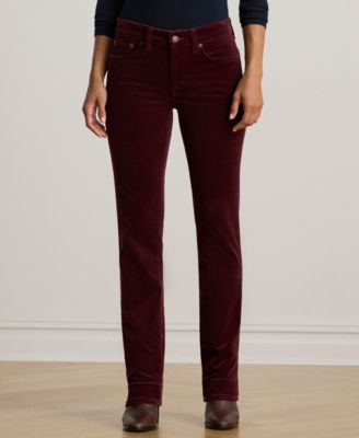 Petite Stretch Corduroy Mid-Rise Straight Pants
