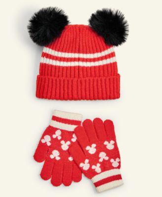 Kids Mickey Mouse & Minnie Mouse Beanie Hat & Gloves Set, Macy's Exclusive