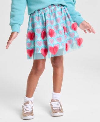 Girls 2T-6X Heart Printed Tulle Skirt, Macy's Exclusive