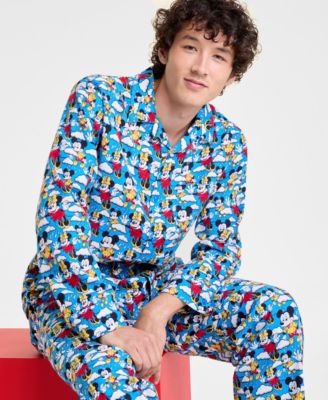 Men's Mickey Mouse & Minnie Mouse Parade Balloon Flannel Pajamas Set, Macy's Exclusive