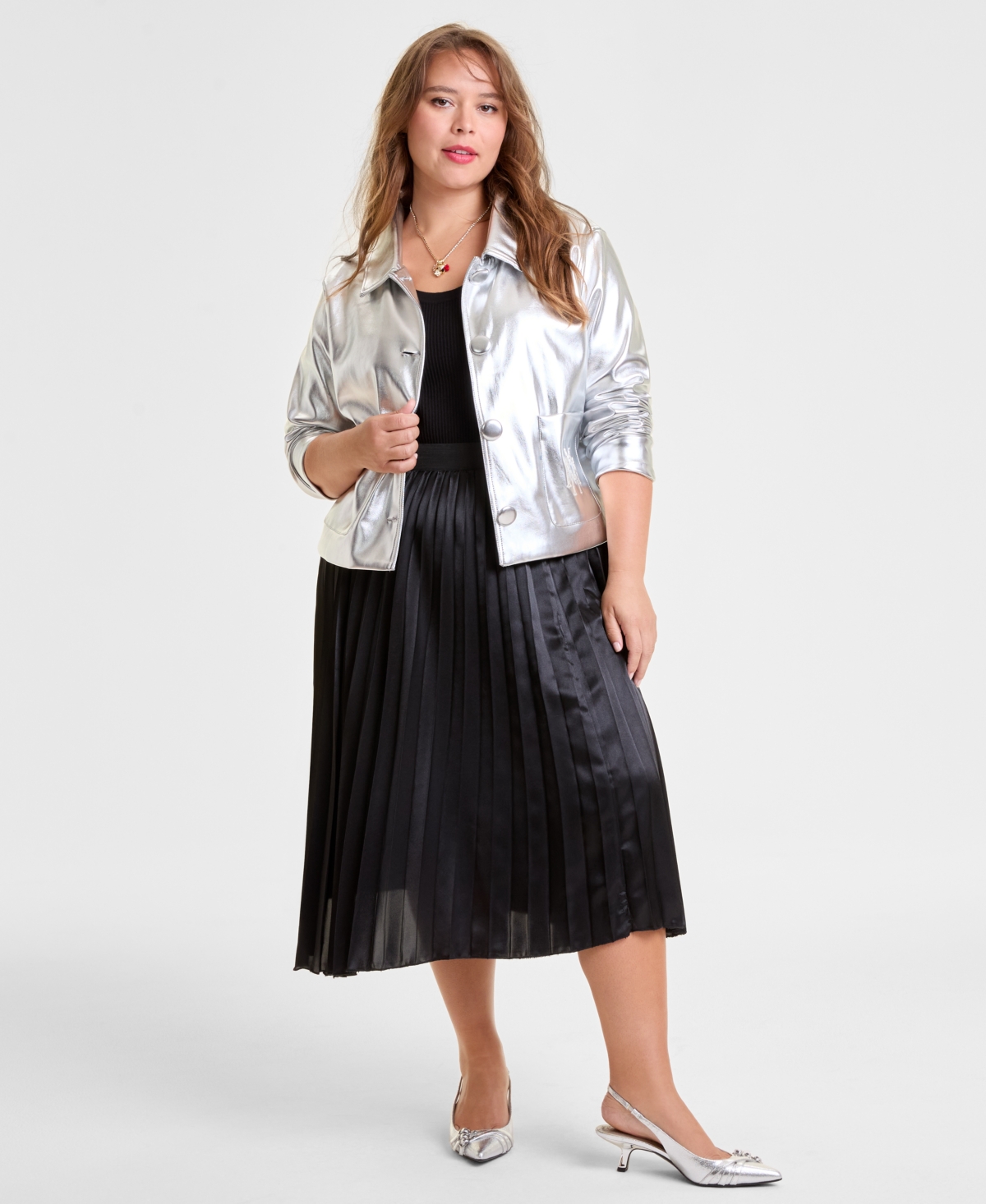 Disney | Macy's Plus Minnie Mouse Faux-Leather Jacket Embellished with Crystals by Swarovski, Exclusive