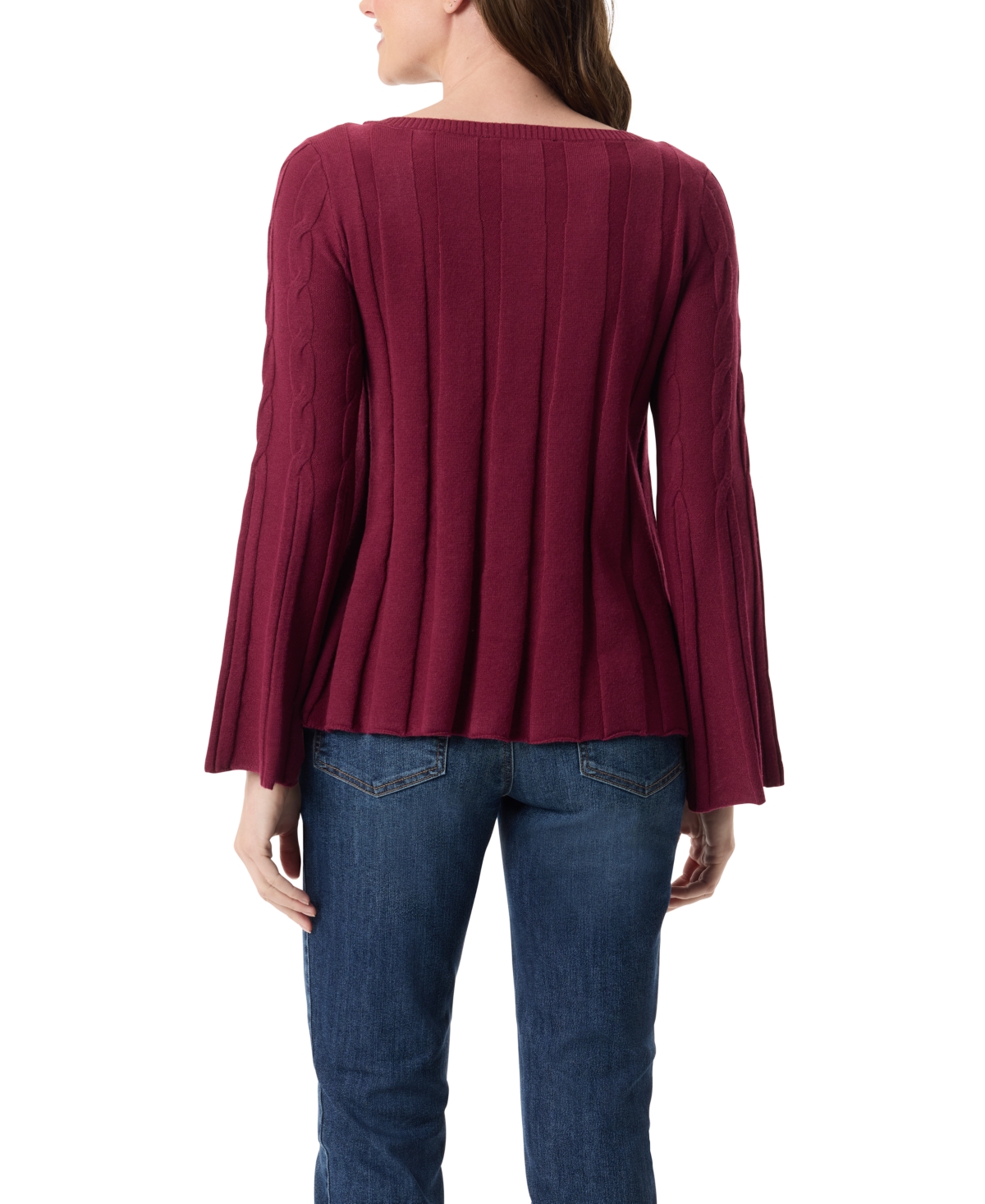 Gloria Vanderbilt Women's Maren Cable Knit Sweater In Burgundy