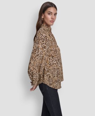 Women's Smocked Collar Shirt