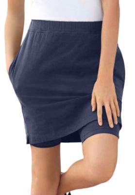 Plus Size Stretch Cotton Skort