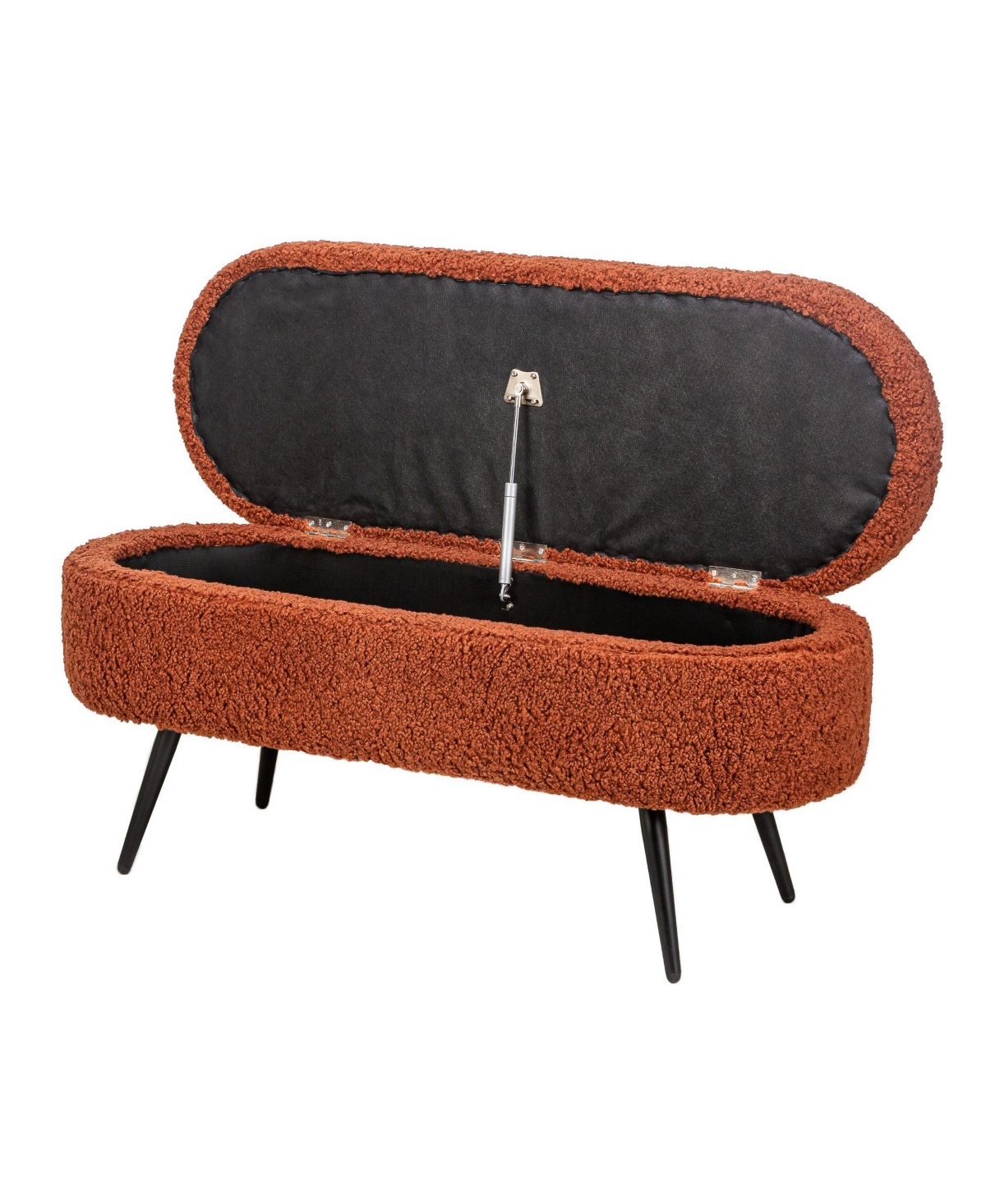 Nordlys - Terracotta Boucle Storage Bench Modern Design Style Upholstery Entry