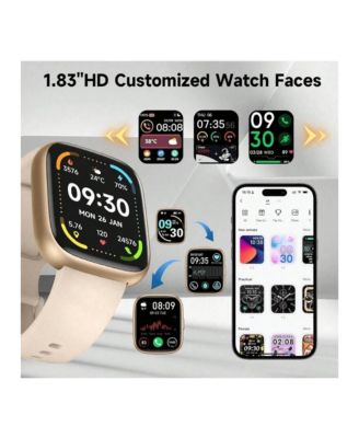  Smartwatch, Alexa Voice Assistant, Wireless Calling/Dialing, Call Reminder And Rejection, Multi-Sport Mode, SMS Reminder, 1.83-Inch HD Screen, IP68 Waterproof, Custom Wallpaper, Suitable For Andriod/IOS Phones