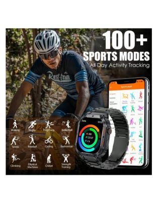 VASIP Smart Watches(Answer/Dial Calls) For Men With 1.96" HD Screen Remote Camera Control Music Playback Control Outdoor Sports Fitness Tracker For IOS And Android Phones