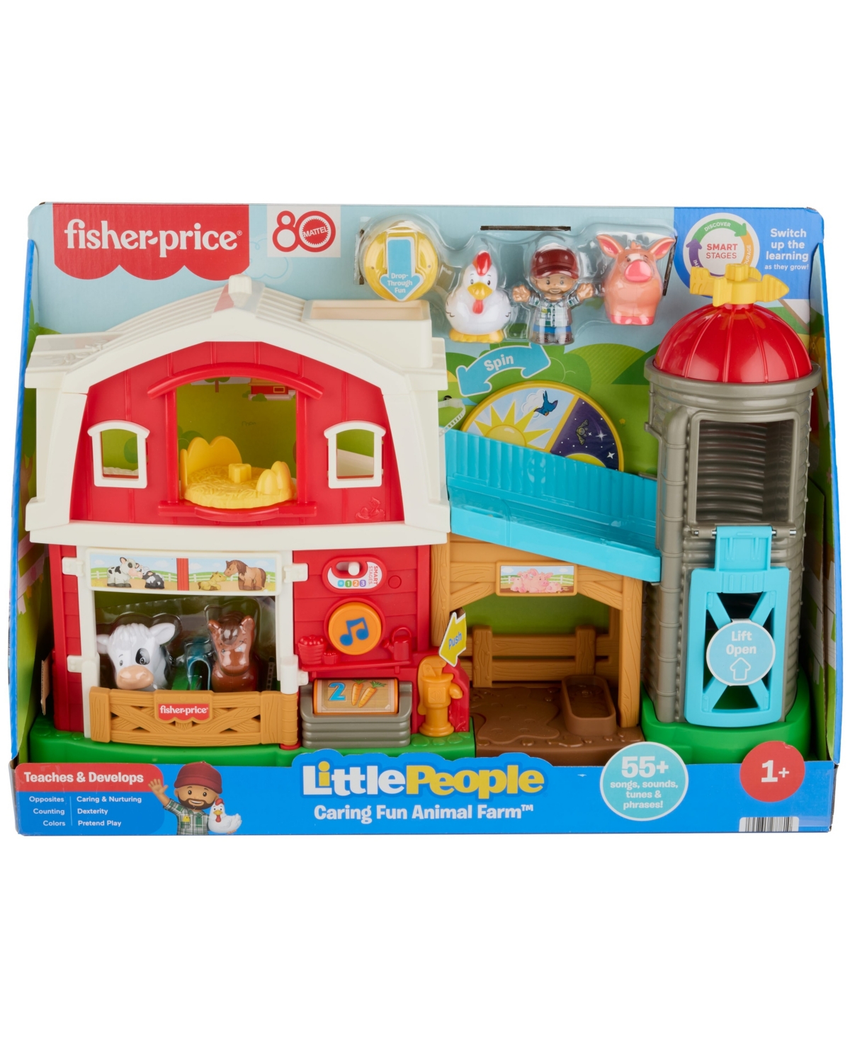 Little People Caring Fun Animal Farm Playset, 6 Play Pieces In Multi