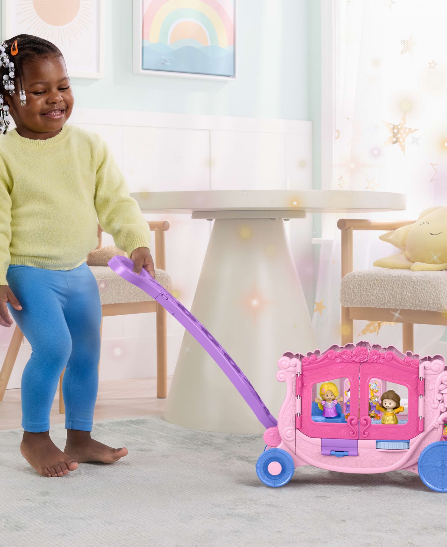 Детские фигурки Little People Disney Princess Pull-Along Musical Carriage with 2 Figures — фото 4