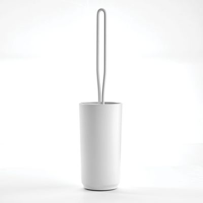 Stainless Steel Toilet Brush and Holder for Bathroom - Matte White