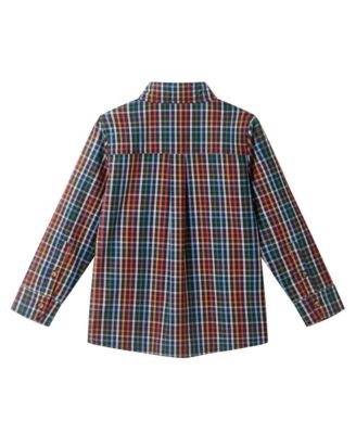 Toddler/Child Boys Navy Multi Plaid Buttondown