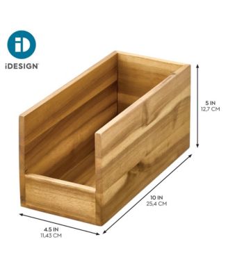 Acacia Wood Open-Front Pantry Bin - Set of 4 - Natural