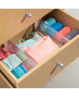 Plastic Adjustable Drawer Dividers - Set of 2 - Clear