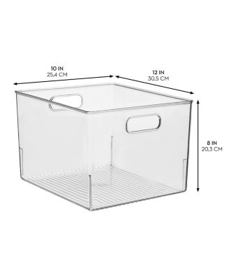 Plastic Storage Bin with Handles - Clear - Made in USA