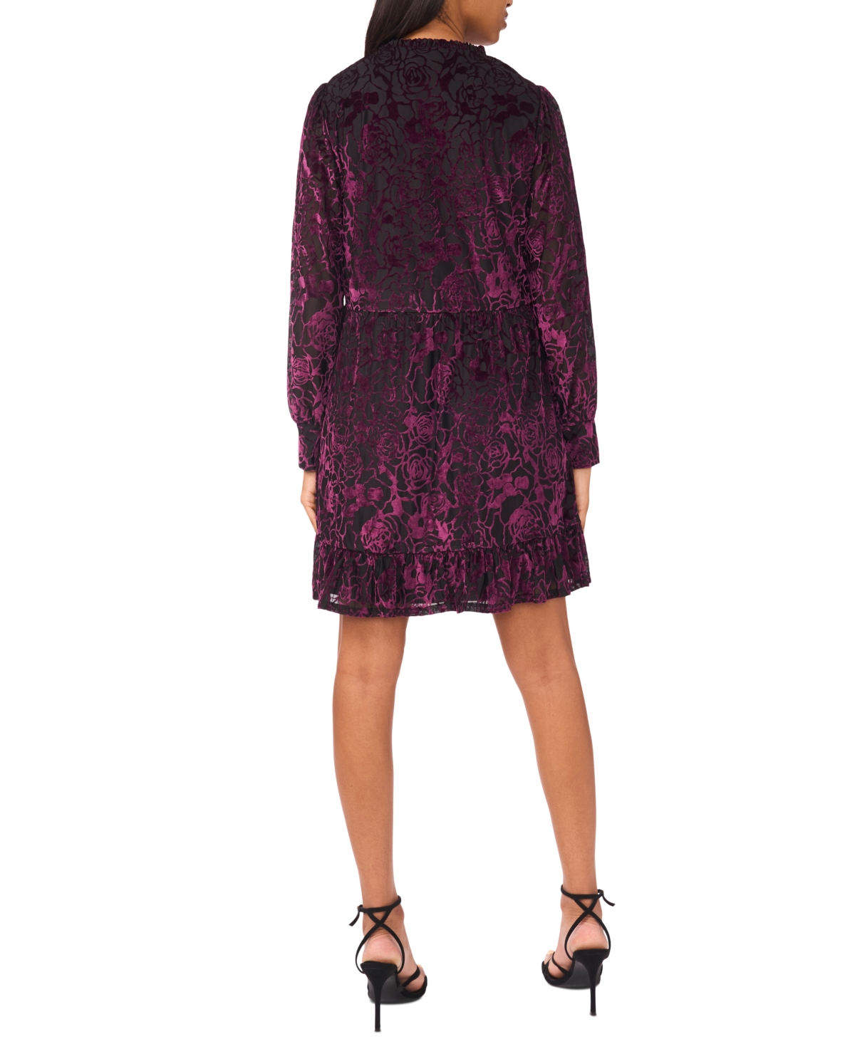 Msk Women's Long Sleeve Babydoll Dress In Purple