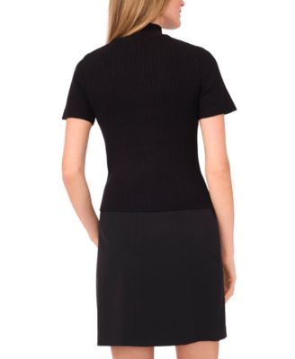 Women's Short Sleeve Turtleneck Sweater