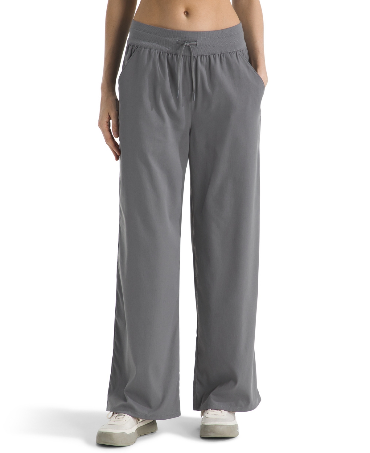 The North Face Aphrodite Arise Wide Leg Pants In Gray