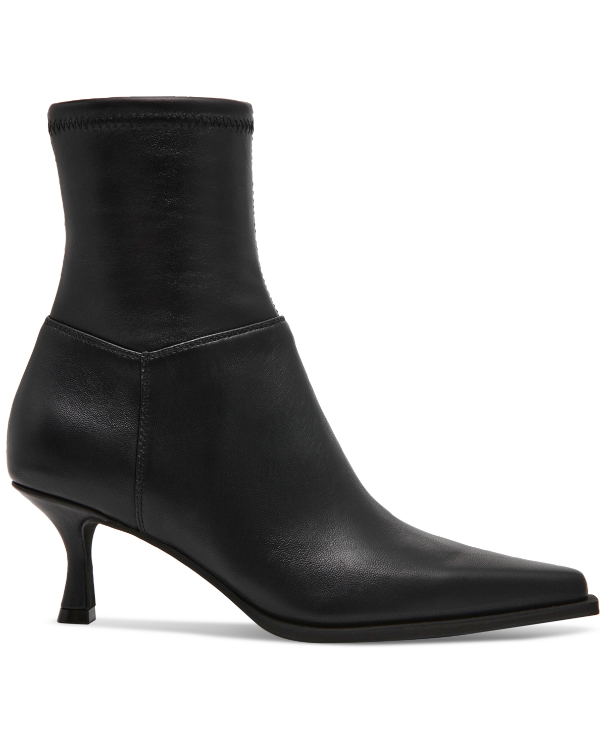 Steve Madden Stasia Kitten-heel Sock Booties In Black