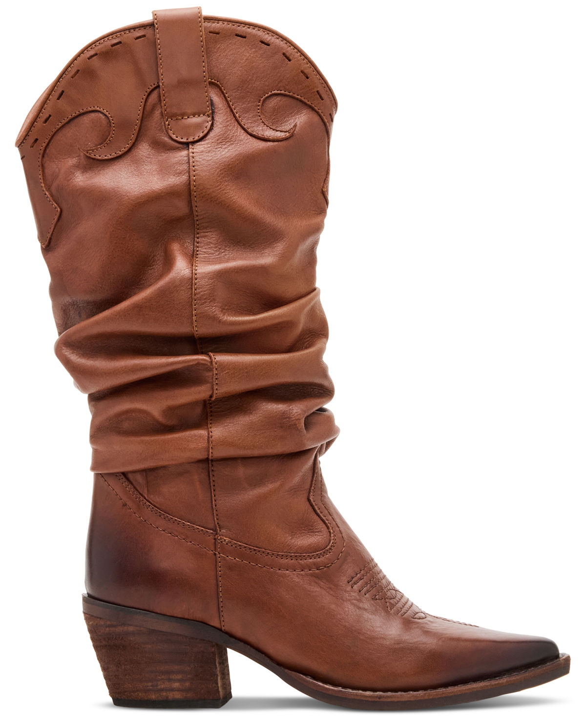 Steve Madden Stage Slouchy Western Boots In Brown
