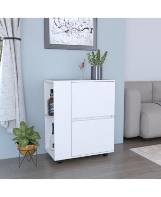 27.5 D x  40.5 W x  35.3 H Arlet Kitchen Island White/Macadamia MDF