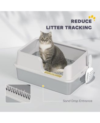 Stainless Steel Litter Box, Enclosed Cat Litter Box, Light