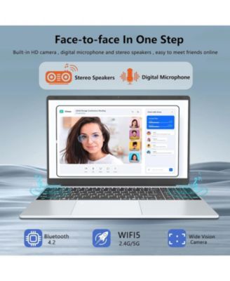 Laptop Computer, 16GB DDR4 512GB SSD,Core N95, 15.6" FHD IPS, 2.4G/5G WiFi, Webcam, Cooling Fan, Fingerprint Unlock, Backlit Keyboard