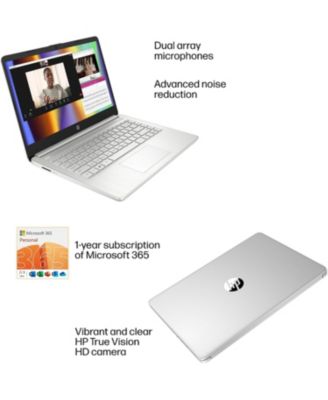 Stream 14" HD Laptop | Intel Celeron N4120 Processor, Intel UHD Graphics 600, Microsoft Office 365, 4GB RAM | 128GB Storage, Fast Charge, HDMI, Up to 11 Hours Long Battery Life, Win 11 S