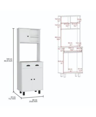 Cala Kitchen Island Anti Microbial Light Gray / White MDF