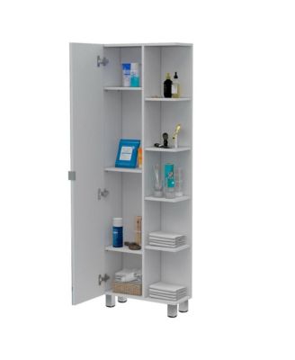 Urano 1Pc MDF Adjustable Shelves & Open Storage Mirror Linen Cabinet