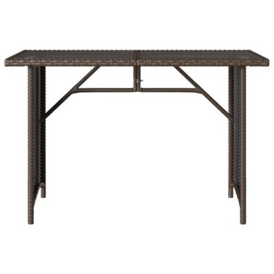 Garden Table Brown PE Rattan 43.3 x 26.8 in