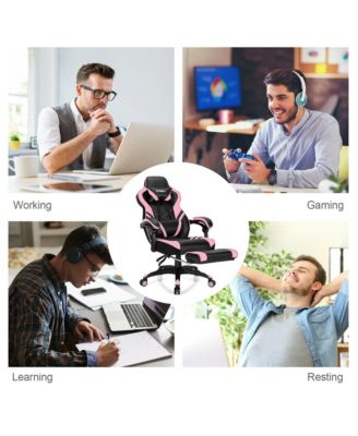 Office Computer Desk Chair Gaming Chair Adjustable Swivel w/Footrest