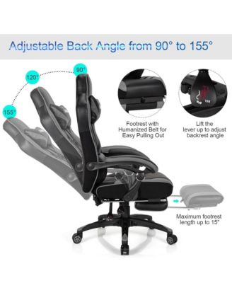 Office Computer Desk Chair Gaming Chair Adjustable Swivel w/Footrest