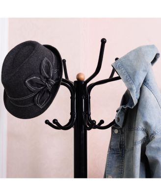 Metal Coat Hat Rack Organizer Clothes Hanger Hooks Tree Stand Umbrella Holder