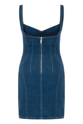 Women's Sosa Denim Mini Dress - Sleeveless Bodycon Jean Dress