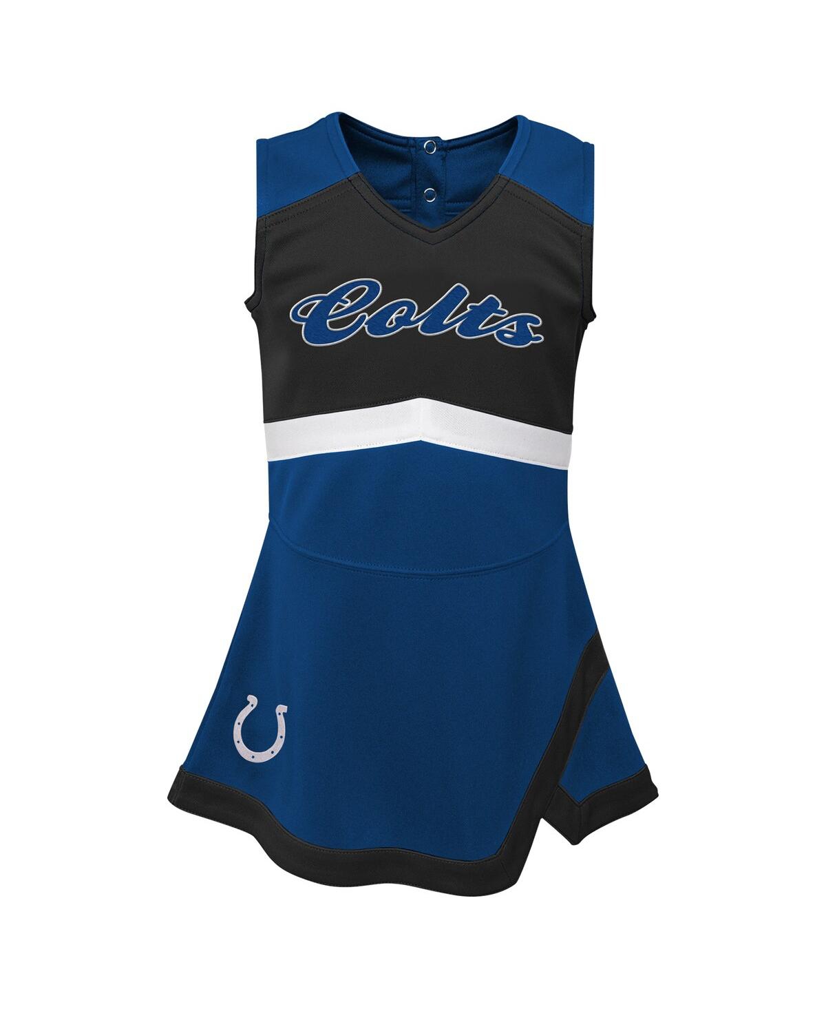 Outerstuff Girls Toddler Royal Indianapolis Colts Cheer Captain Dress With Bloomers In Blue