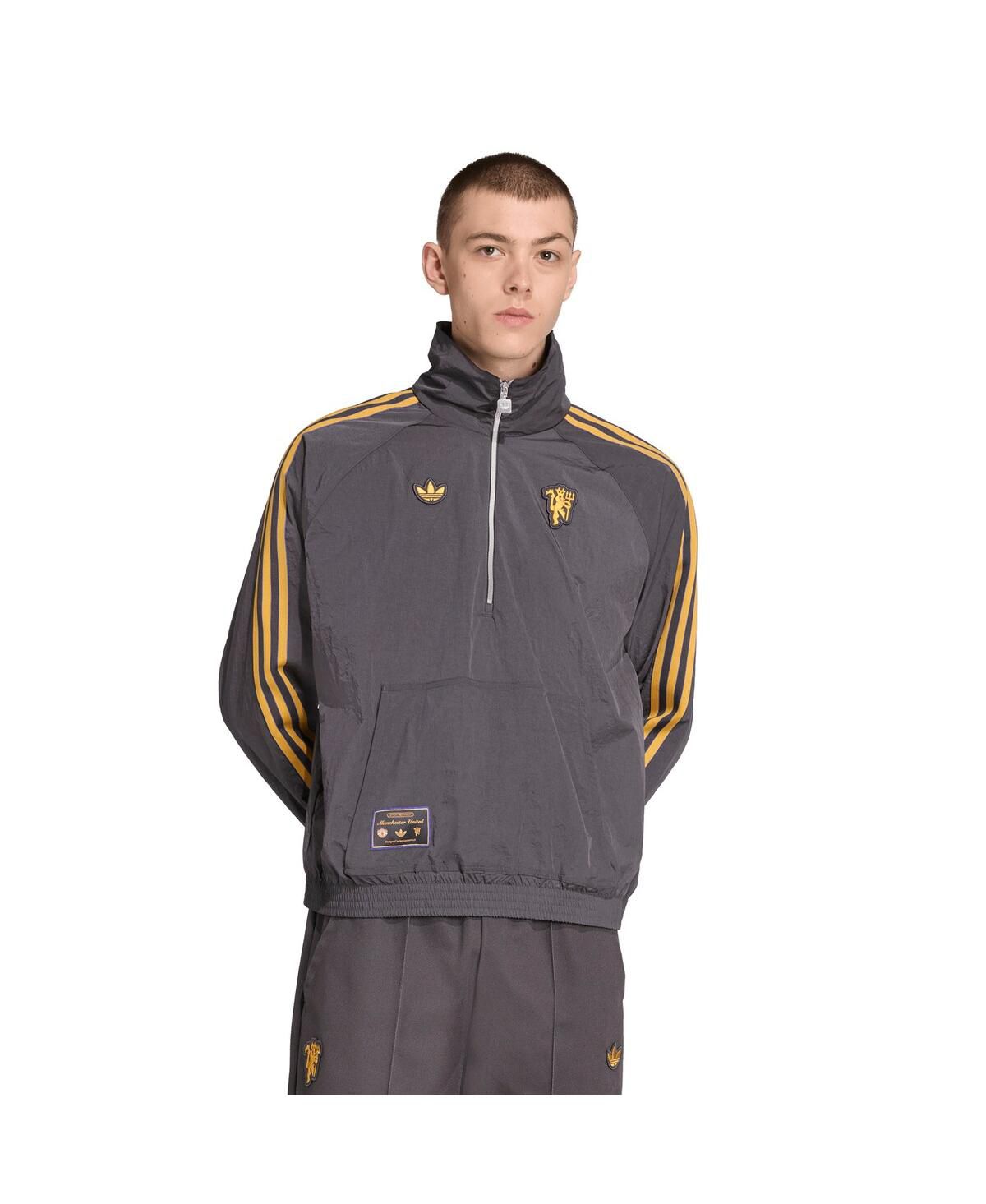 Мужская серая куртка на молнии Manchester United Terrace Icons