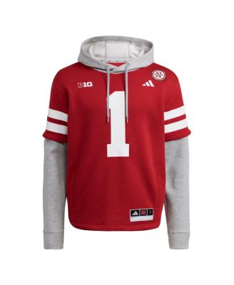 Men's Red Nebraska Huskers Jersey Pullover Hoodie