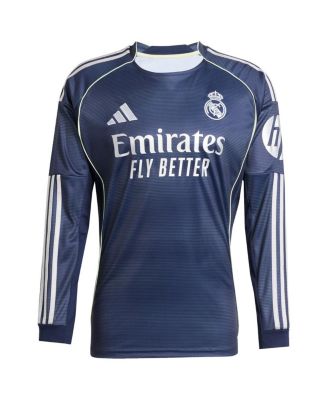 Men's Blue Real Madrid 2025/26 Home Long Sleeve Replica Jersey