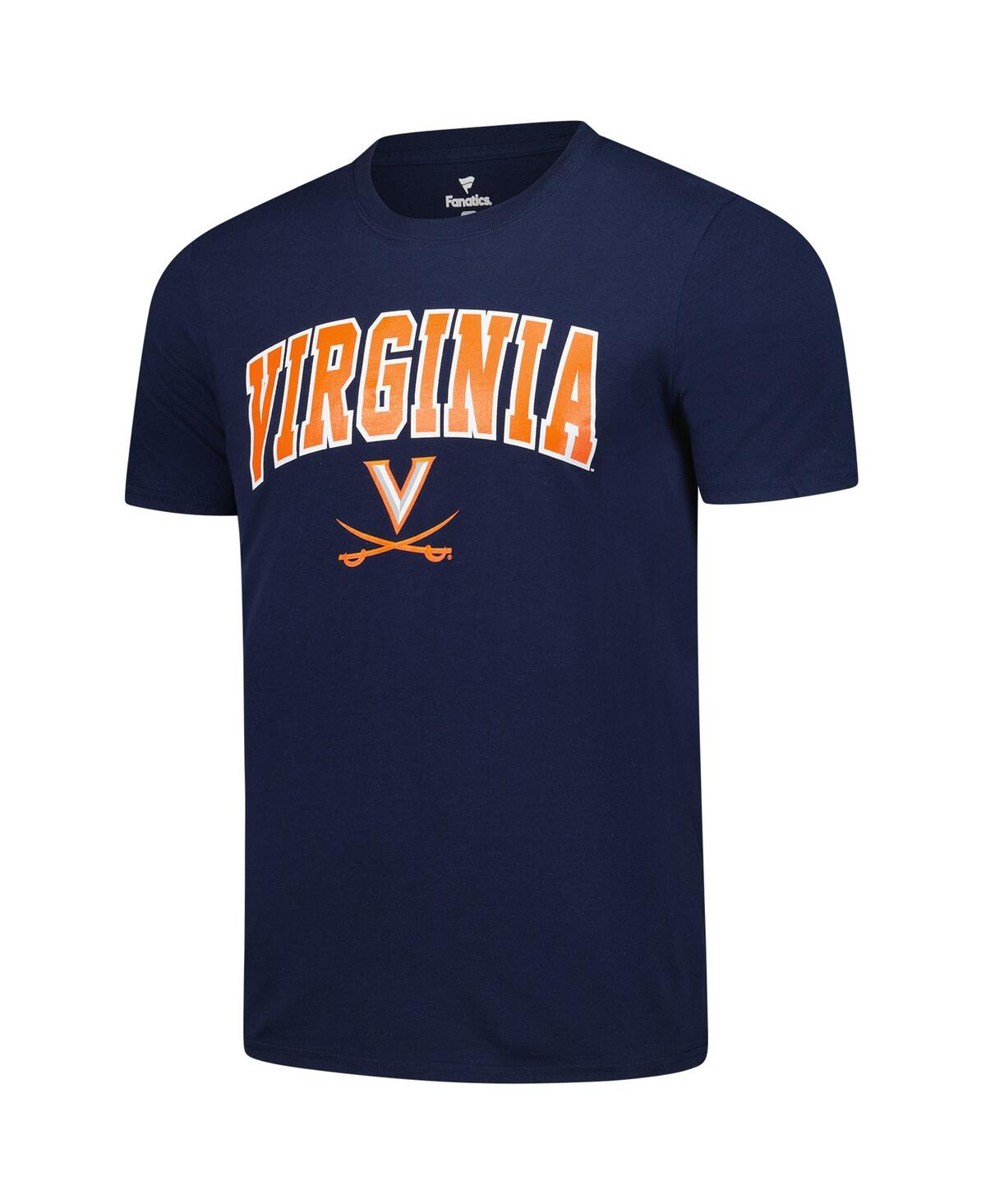 Fanatics Unlabeled Men's Navy Virginia Cavaliers Basic Arch T-shirt In Blue