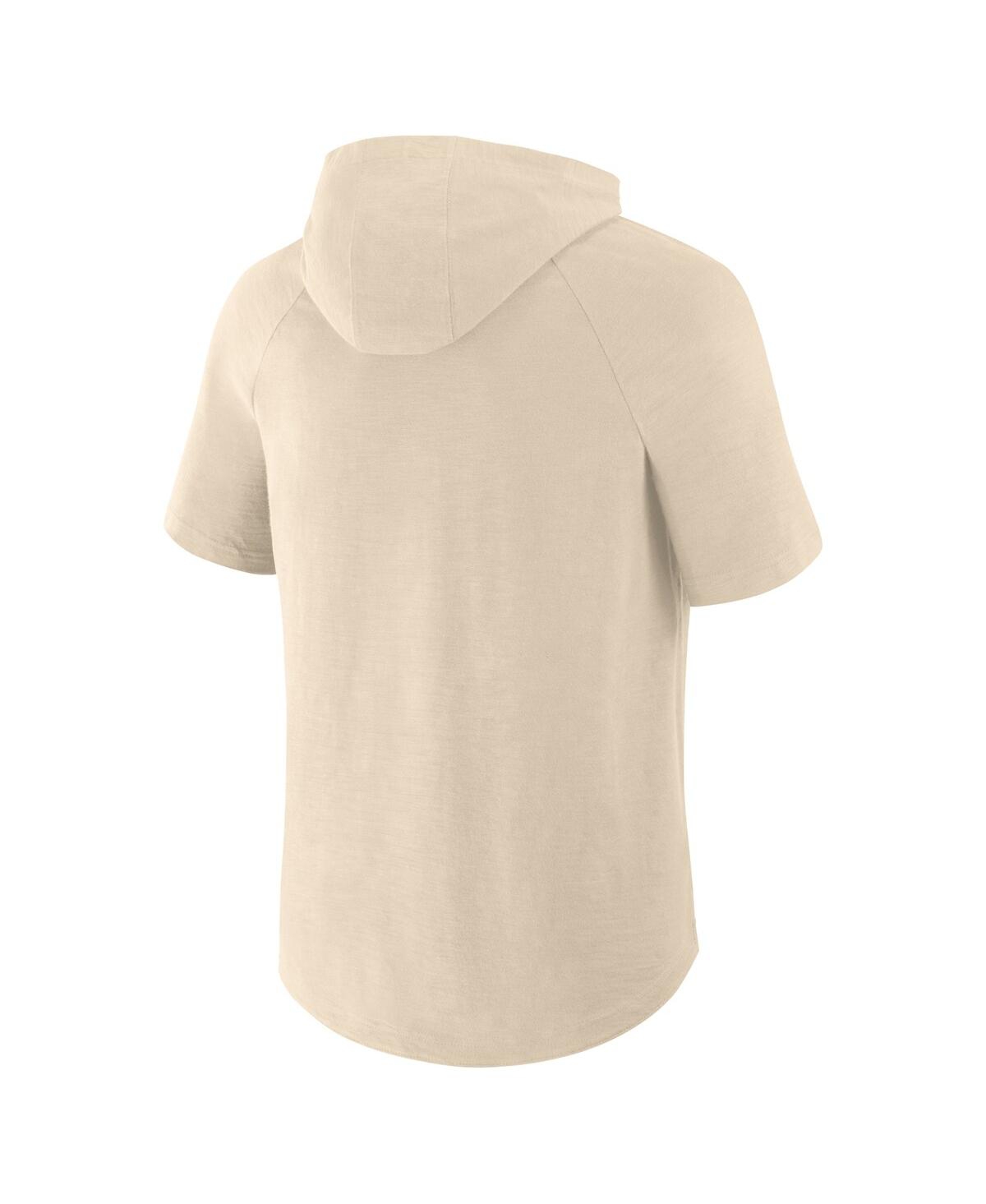 Fanatics Men's Gold Philadelphia Union Hat Trick Stadium Slub Raglan Short Sleeve Pullover Hoodie In Neutral