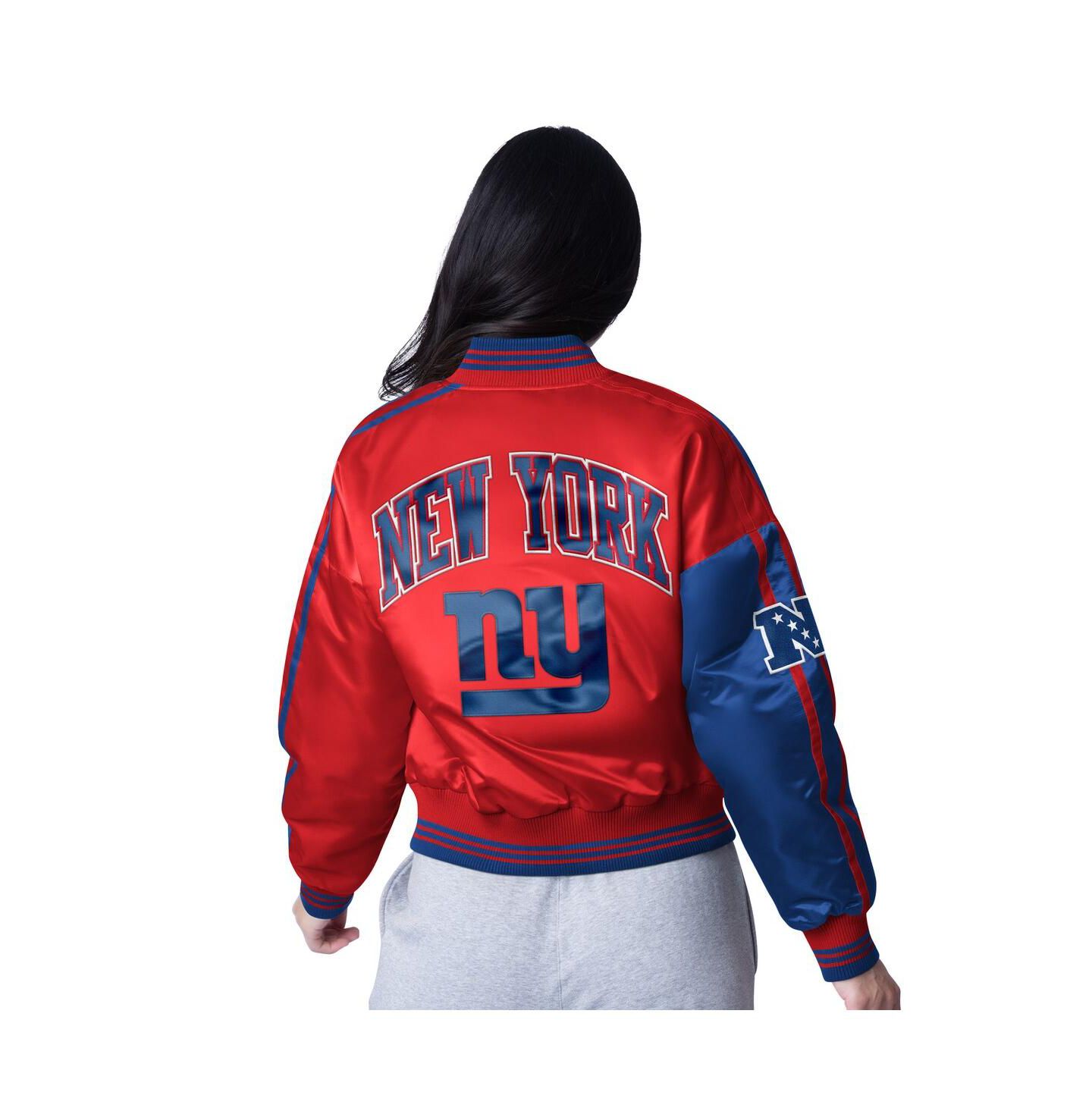 Женская куртка Starter Red/Royal New York Giants Cropped Full-Snap — фото 2