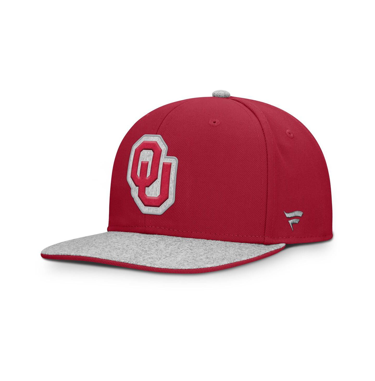 Мужская кепка Fanatics Crimson Oklahoma Sooners Loden Snapback Hat — фото 1