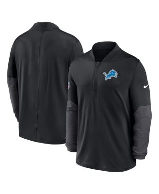 Men's Black Detroit Lions Sideline Feel the Pressure Performance Half-Zip Pullover Sweatshirt